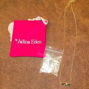Adina Eden Gold Necklace with Emerald Accents